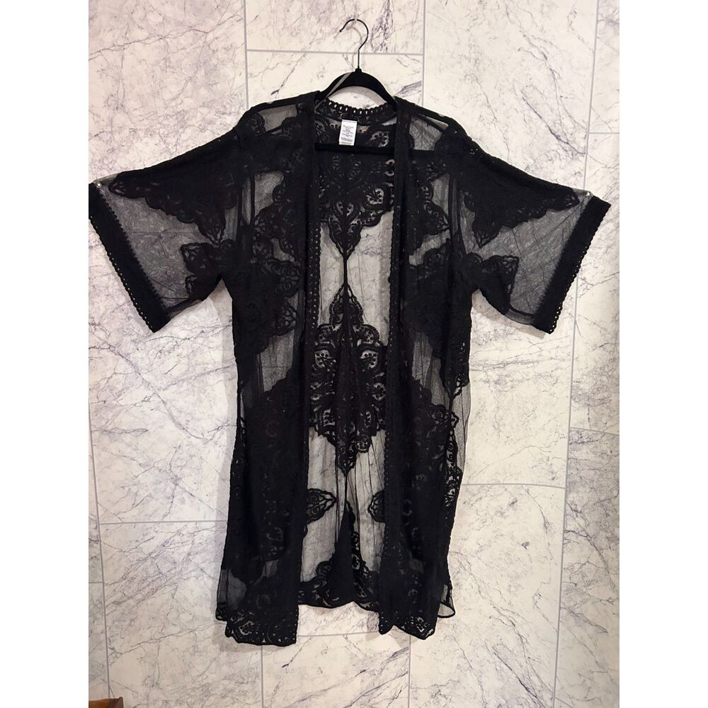 Transparent Black Gothic Duster - XL - WORN ONCE